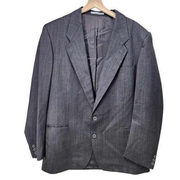 Yves Saint Laurent Mens Gray Blazer Pinstripes‎ Size 48R Wool Button Closure - Picture 10 of 10